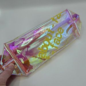 About Face Pink Holographic Makeup Bag NEW LE